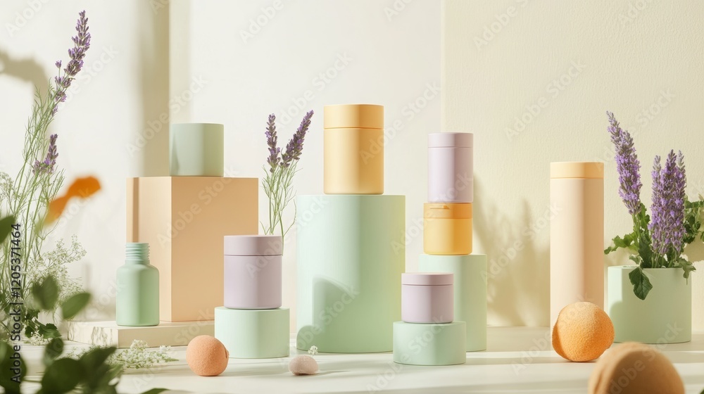 Spring-themed product palette presentation Spring-themed product palette presentation