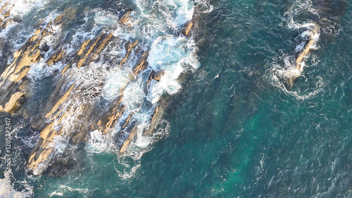 三浦の磯の海面（空撮） - 神奈川県三浦市,日本 photo