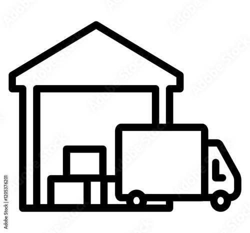 Warehouse Line Icon