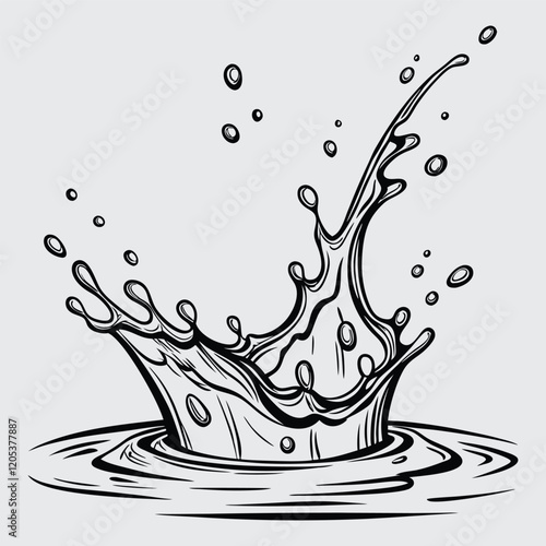 Splash image silhouette vector art and illustration