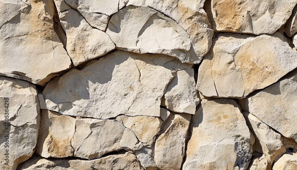 Fototapeta premium Rough-hewn stone surface showcasing natural breaks and texture, embodying the beauty of stone texture in its raw form.