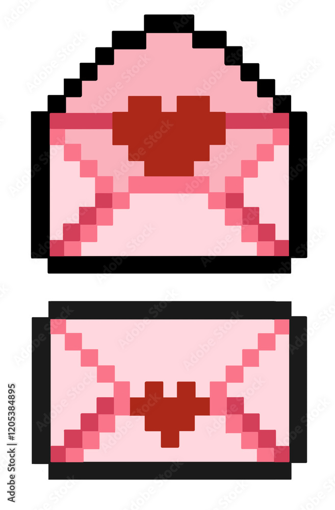 Fototapeta premium love letter pixel art design