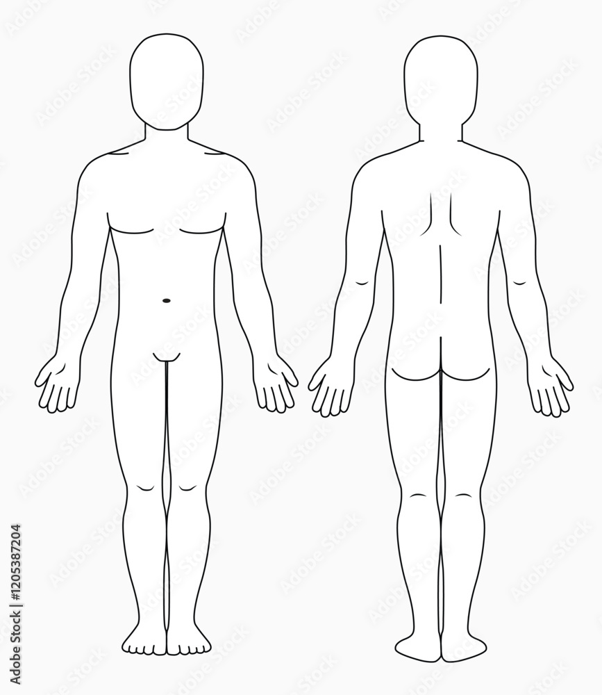 Kids fashion figures front and back view design technical flat drawing vector mockup template. Kids fashion figures front and back view design technical flat drawing vector mockup template.