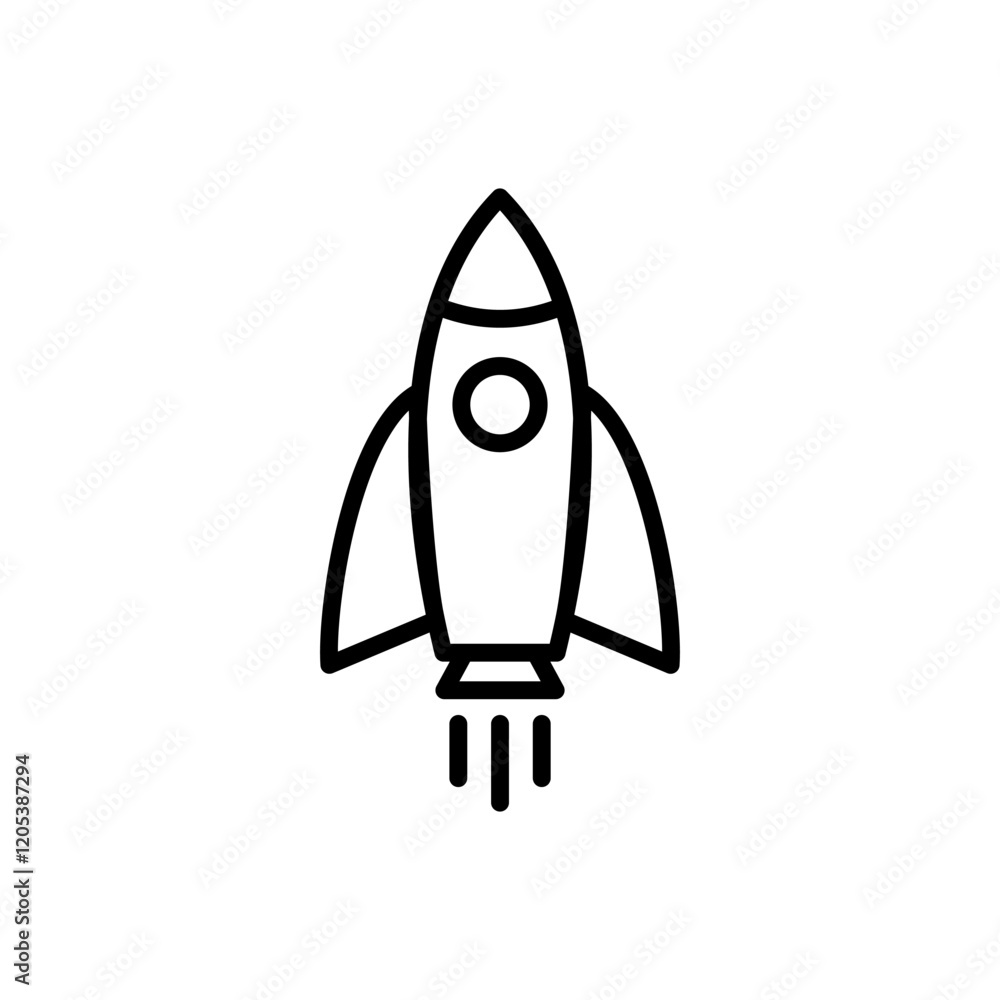 Rocket icon vector. Startup sign and symbol. rocket launcher icon Rocket icon vector. Startup sign and symbol. rocket launcher icon