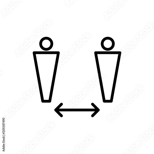 Social distance icon vector. social distancing sign and symbol. self quarantine sign