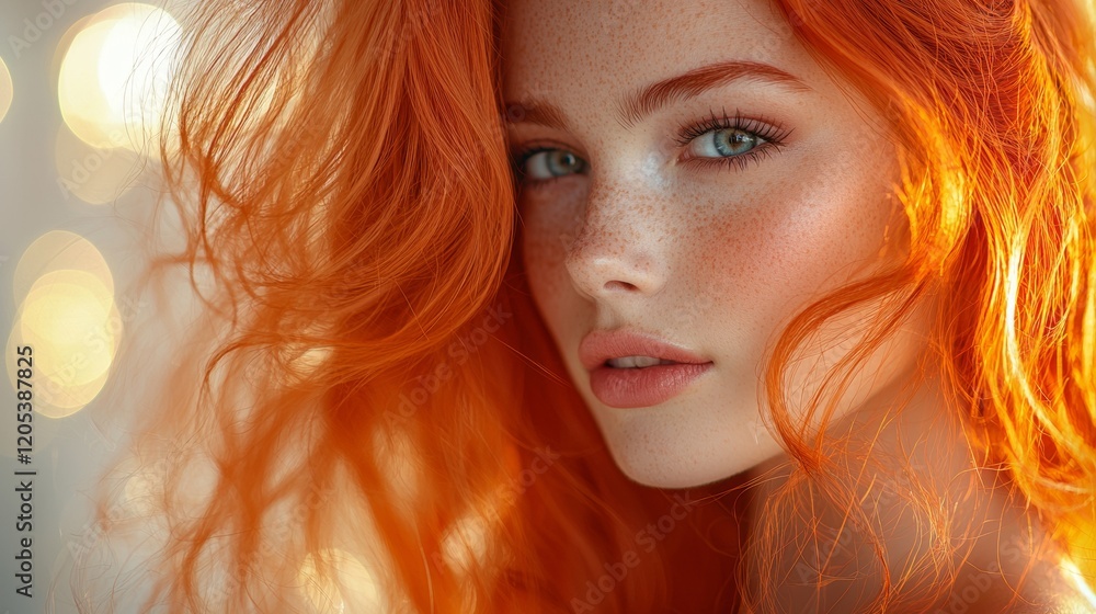 Red-haired woman in natural soft light Red-haired woman in natural soft light