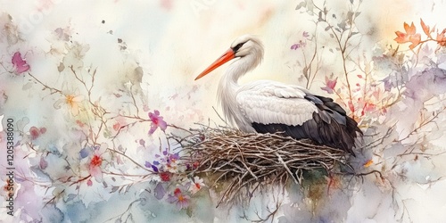 Stork in Nest photo