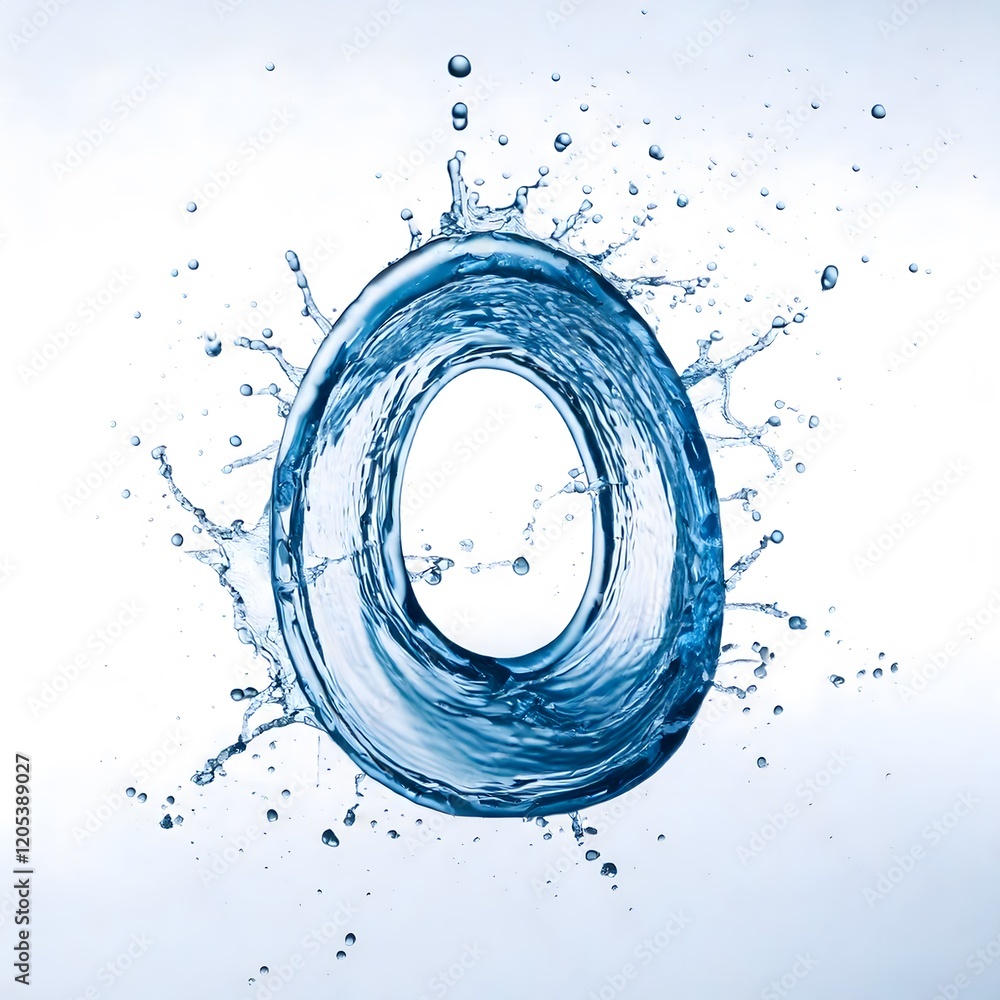 Fototapeta premium Water Number Zero Splash