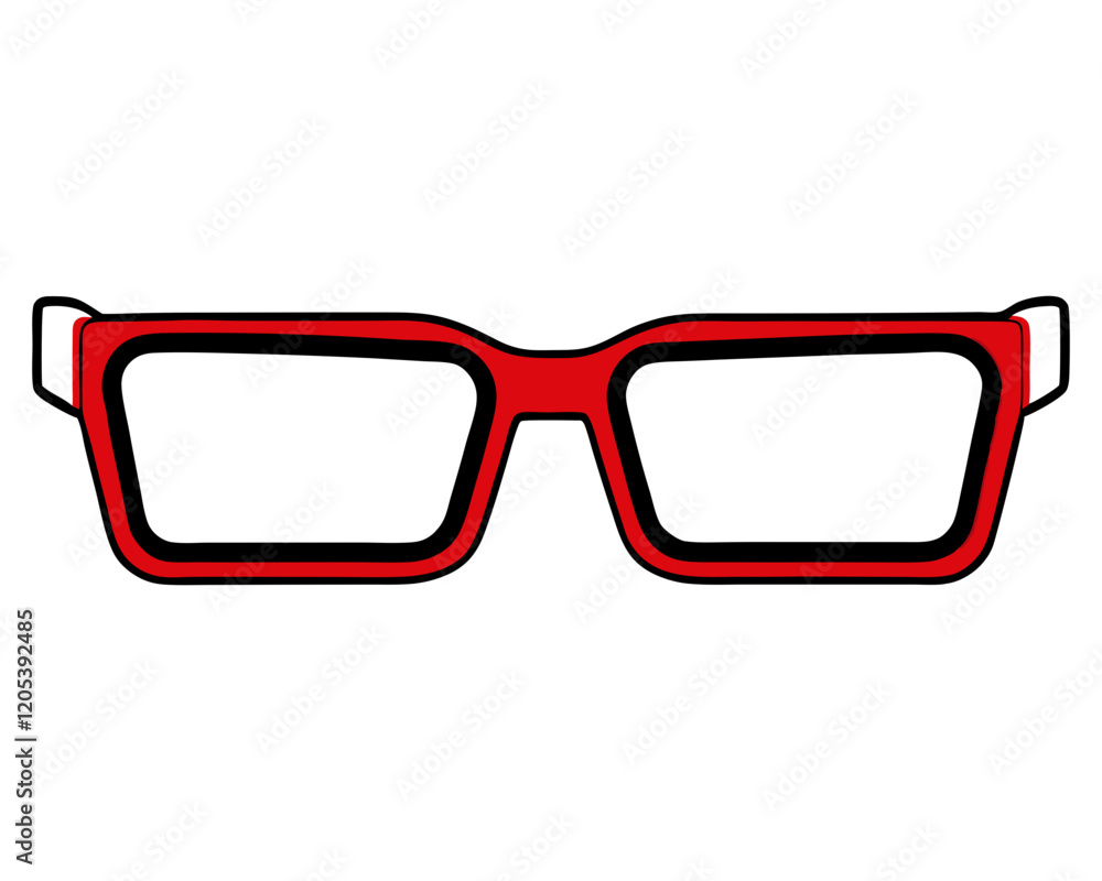 Red-Framed Glasses Vector Illustration Red-Framed Glasses Vector Illustration