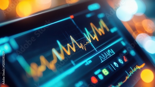 Healthcare System Monitoring Device Hospital Realistic Photo Technology Close-Up View Vital Signs Analysis