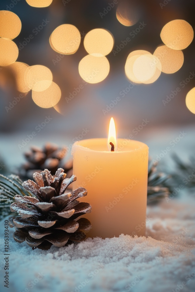 Candle and Pine Cone Candle and Pine Cone