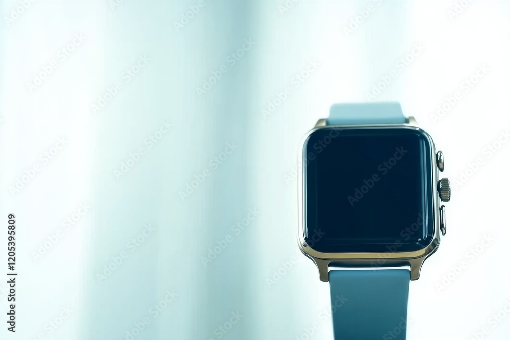 A smartwatch prominently displayed on a clean background. Fashion, technology, wearable, background. A smartwatch prominently displayed on a clean background. Fashion, technology, wearable, background.