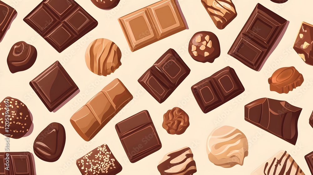 Assortment of delicious chocolate bars and candies. Assortment of delicious chocolate bars and candies.