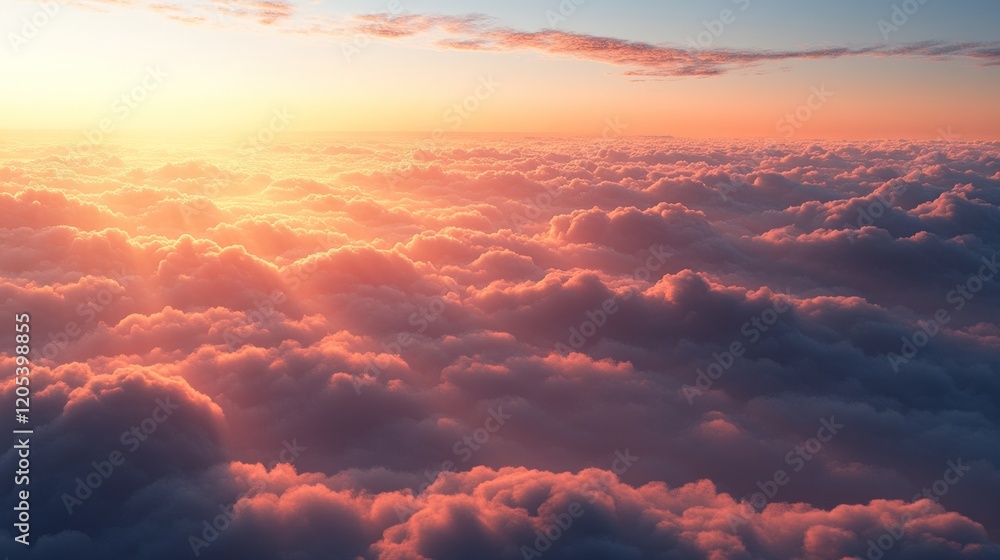 Sunset above a sea of clouds. Sunset above a sea of clouds.