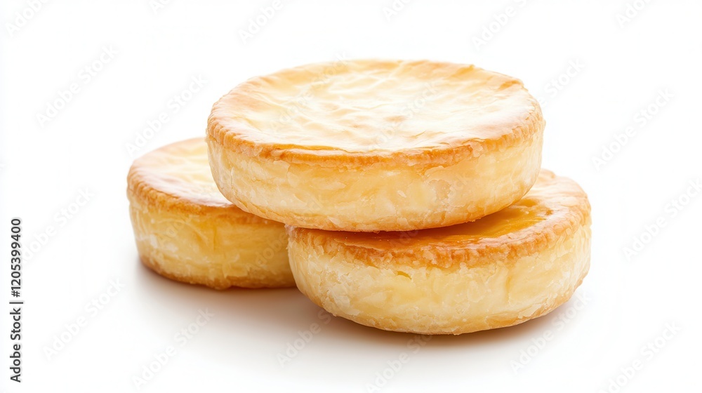 Three slices of bread stacked neatly on a white surface, showcasing their texture and color in a simple and clean presentation. Three slices of bread stacked neatly on a white surface, showcasing their texture and color in a simple and clean presentation.