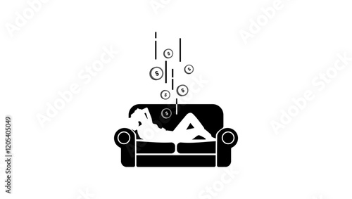 passive income, black isolated silhouette