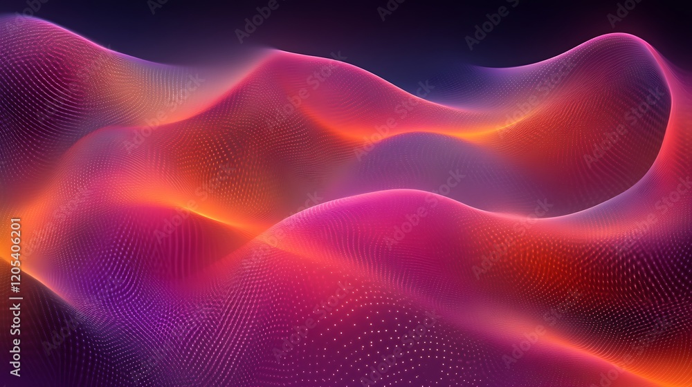Obraz premium Abstract Waves of Radiant Pink and Orange Hues