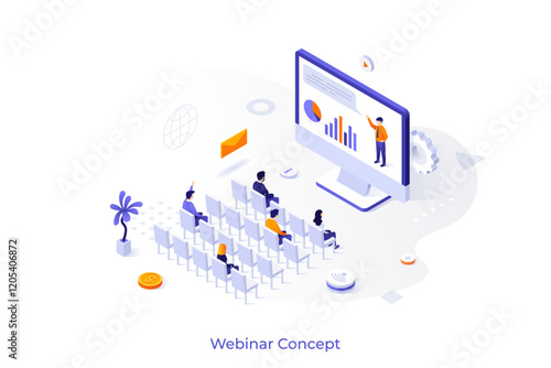 Modern Isometric Business Template. Vector