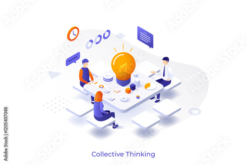 Modern Isometric Business Template. Vector