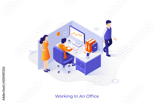 Modern Isometric Business Template. Vector