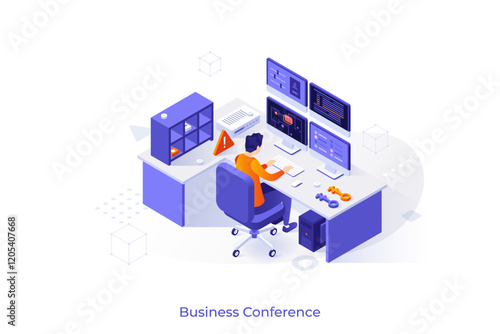 Modern Isometric Business Template. Vector