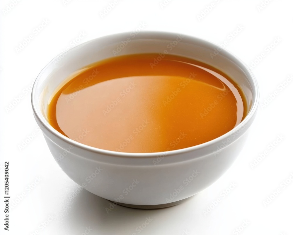 Honey Mustard Sauce in Bowl on White Background. Delicious Condiment for Culinary Creations Honey Mustard Sauce in Bowl on White Background. Delicious Condiment for Culinary Creations