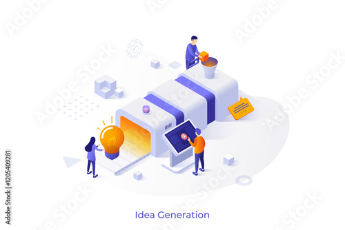 Modern Isometric Business Template. Vector