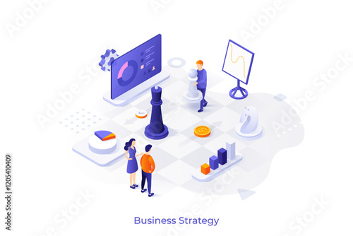 Modern Isometric Business Template. Vector