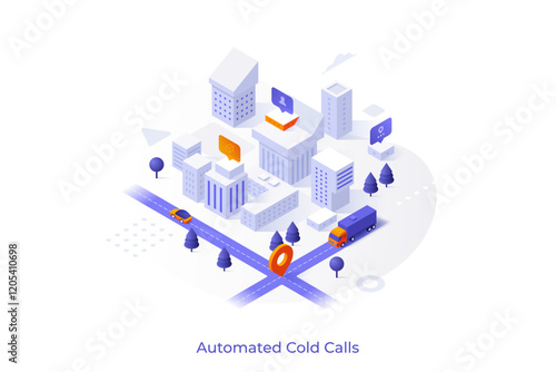 Modern Isometric Business Template. Vector