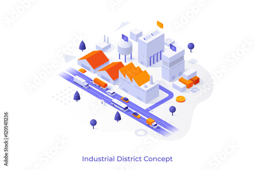 Modern Isometric Business Template. Vector