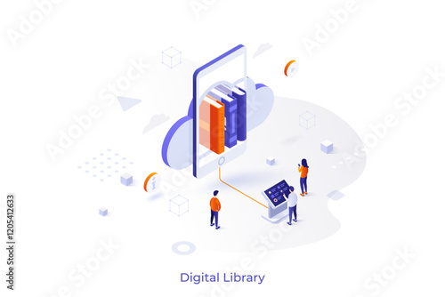 Modern Isometric Business Template. Vector