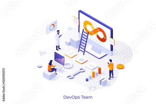 Modern Isometric Business Template. Vector