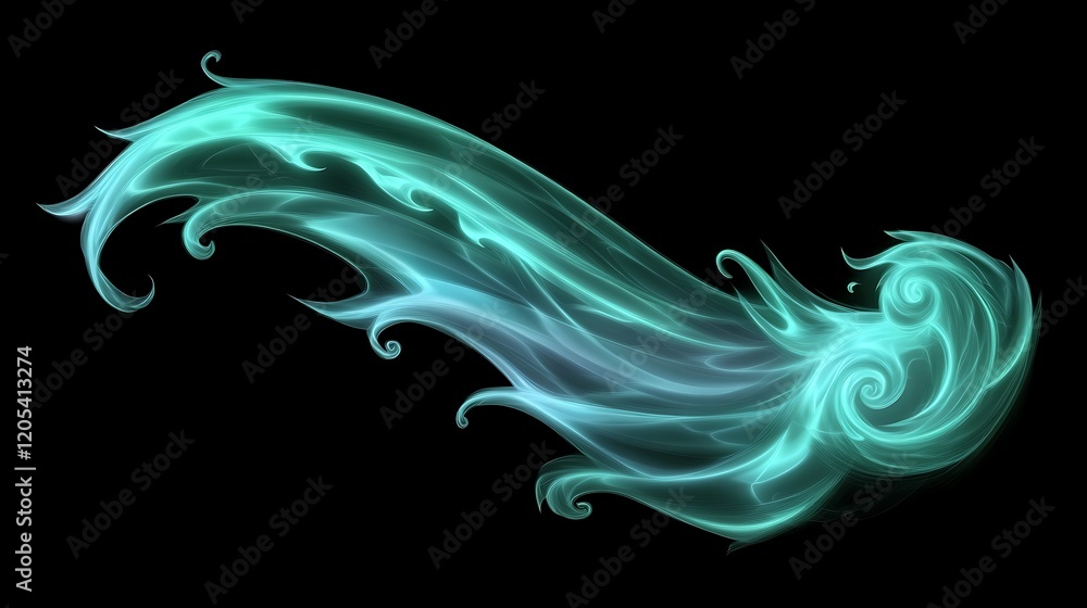 Abstract Teal Swirling Smoke Design Wave Abstract Teal Swirling Smoke Design Wave