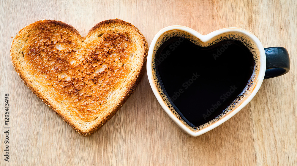 Prepare HeartShaped Toast paired with a warm cup of Coffee for a Beautifully Romantic Breakfast Prepare HeartShaped Toast paired with a warm cup of Coffee for a Beautifully Romantic Breakfast