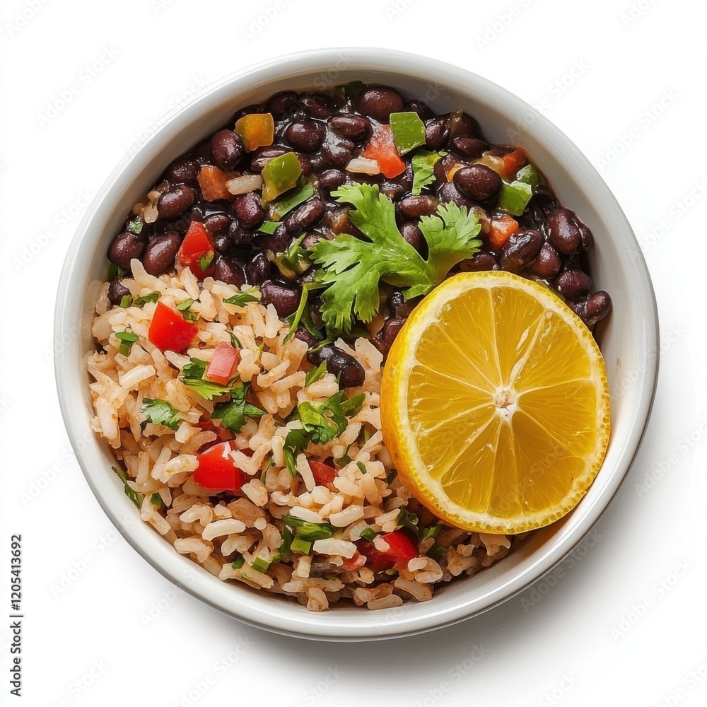 Cuban black beans and rice dish Cuban black beans and rice dish