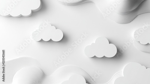 Minimal ad space with light cloud patterns, a sleek and understated background featuring delicate cloud motifs for versatile marketing use photo