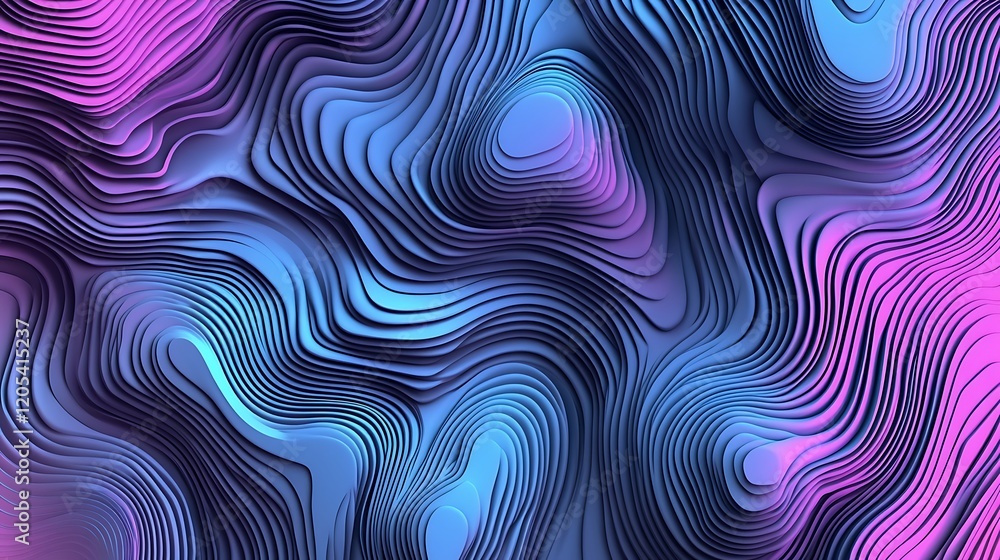 Obraz premium Abstract Blue Purple Wave Pattern Design