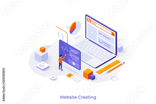 Modern Isometric Business Template. Vector