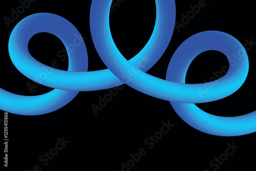 Vector background with blue abstract volumetric curved line.