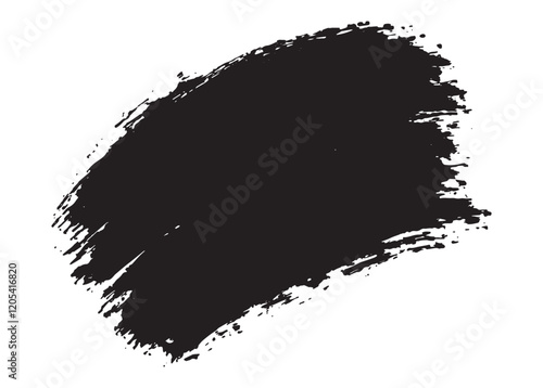 Best Grunge Badge Brush Hand Drawn Black Sticker Black Brush Stroke Vector Illustration for Creative Designs.