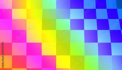 Abstract Rainbow Colored Squares Pattern Background