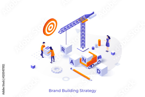 Modern Isometric Business Template. Vector