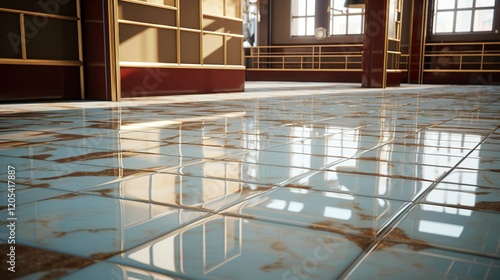 A photo of a salon floor with polished tiles.