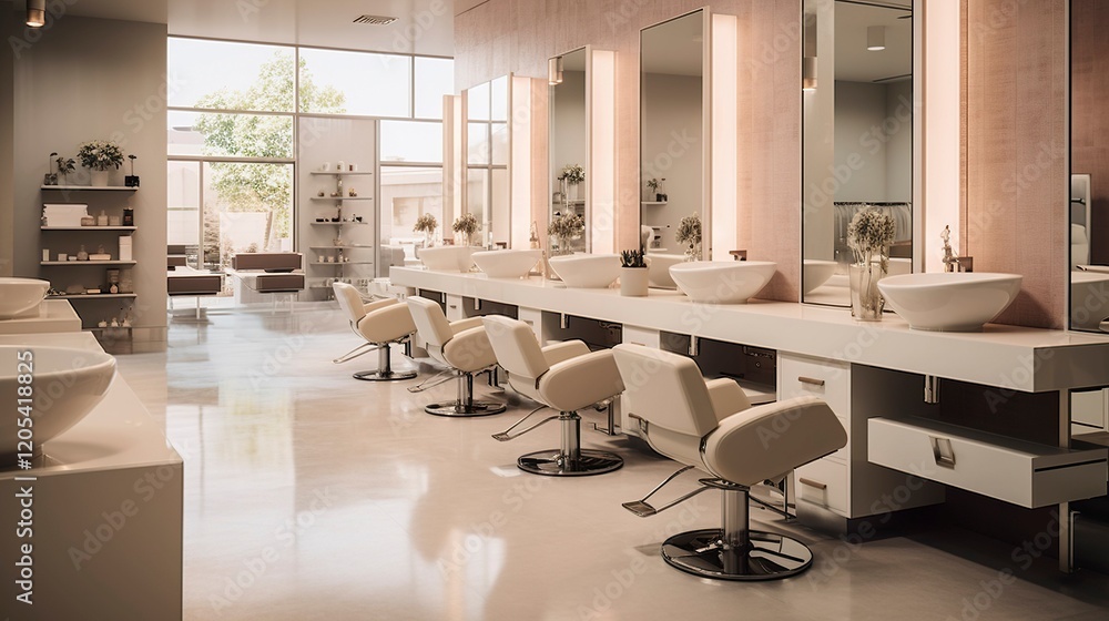 A photo of a salon hair treatment area A photo of a salon hair treatment area