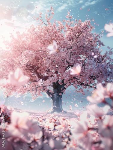 Ethereal Cherry Blossom Trees in Bloom photo