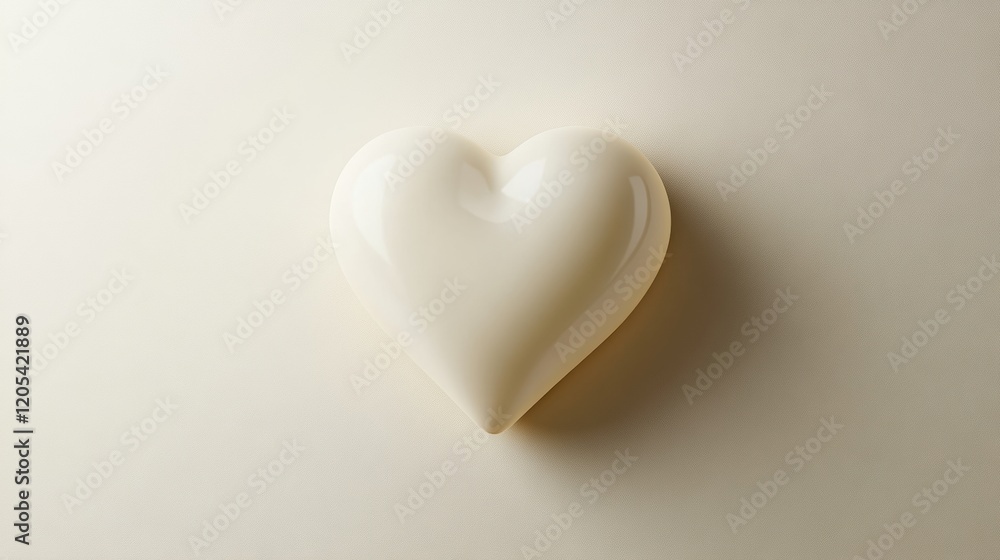 Obraz premium Minimalist heart design featuring clean, smooth lines and a neutral color palette, styled for modern aesthetics