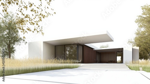 Minimalist house design featuring clean lines, open spaces, and neutral tones, styled with modern furniture for a sleek and serene atmosphere