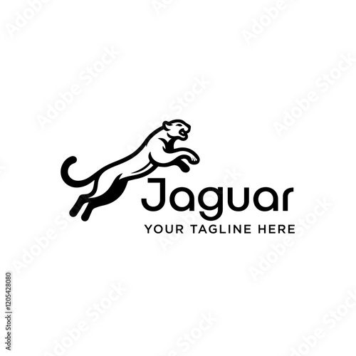 jumping jaguar cheetah tiger lion logo design