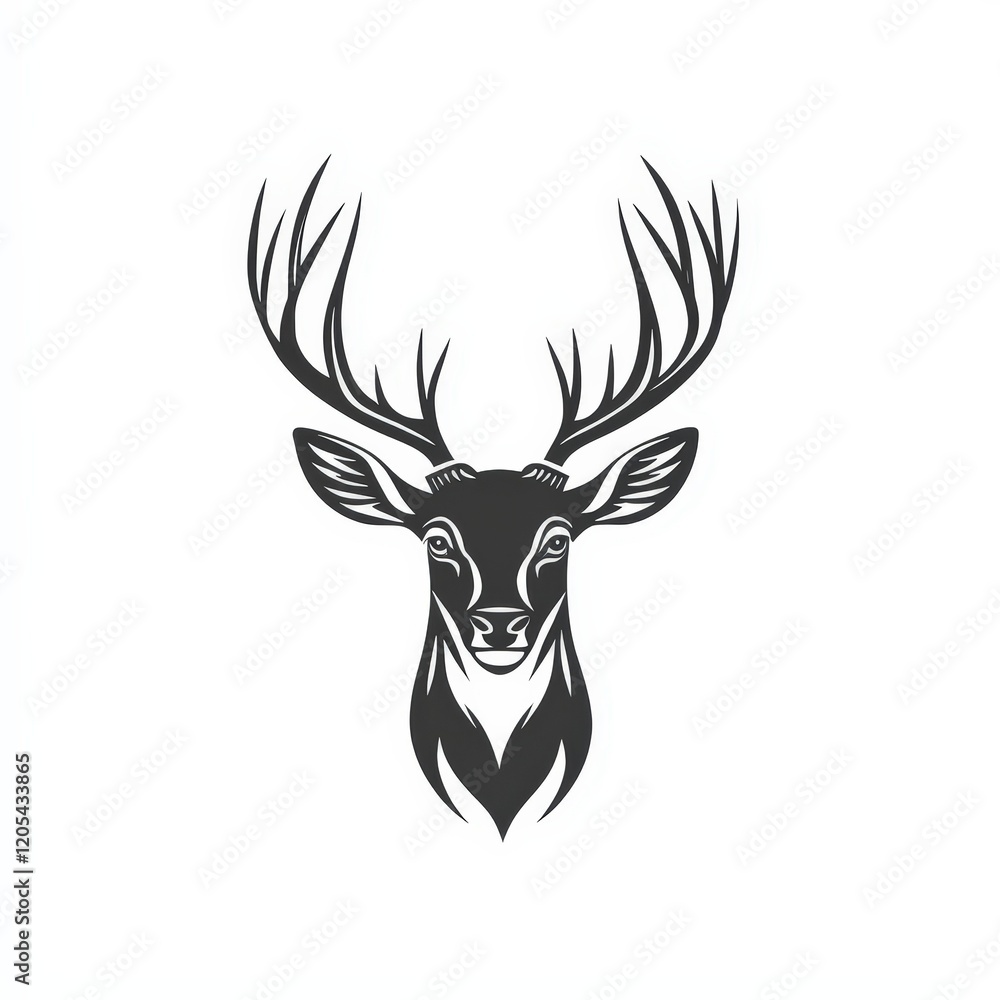 Naklejka premium Design of deer head icon logo illustration isolated on white background