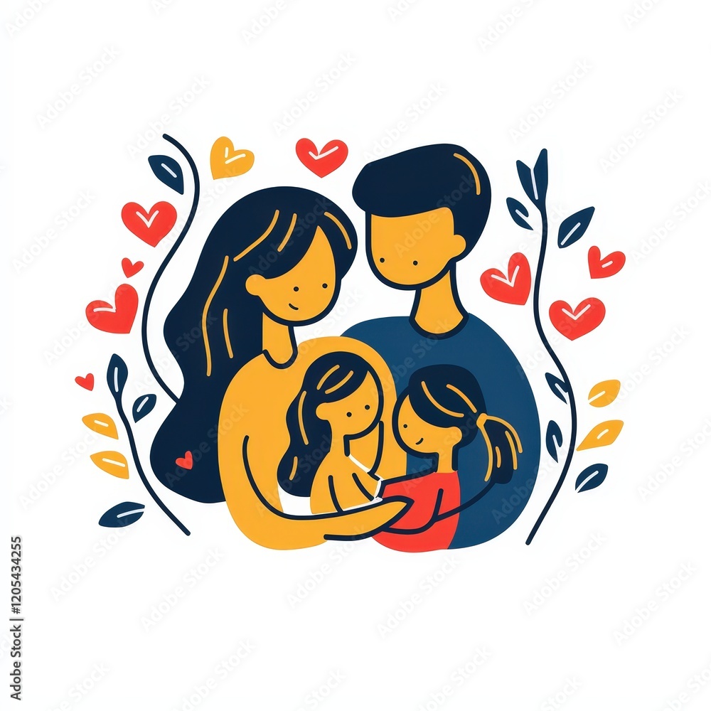 Design of happy family icon logo illustration isolated on white background Design of happy family icon logo illustration isolated on white background